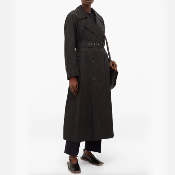 MaxMara Tebe Weekend Black Belted Trenchcoat Sz 8 - Picture 1 of 10